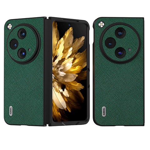 Funda Bumper Lujo Cuero y Plastico Mate Carcasa BH13 para OnePlus Open 5G Verde