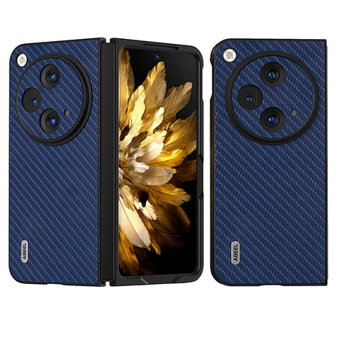 Funda Bumper Lujo Cuero y Plastico Mate Carcasa BH17 para OnePlus Open 5G Azul