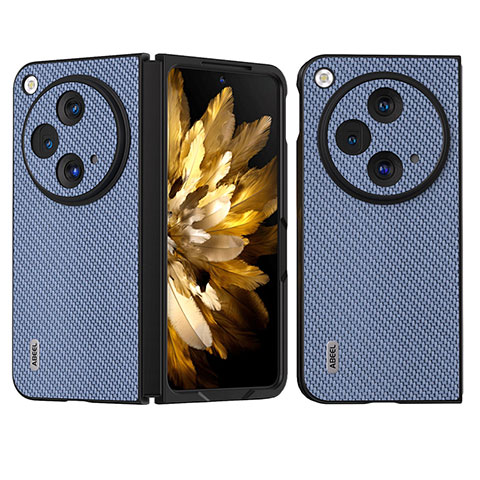 Funda Bumper Lujo Cuero y Plastico Mate Carcasa BH17 para OnePlus Open 5G Azul Cielo