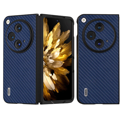 Funda Bumper Lujo Cuero y Plastico Mate Carcasa BH17 para Oppo Find N3 5G Azul