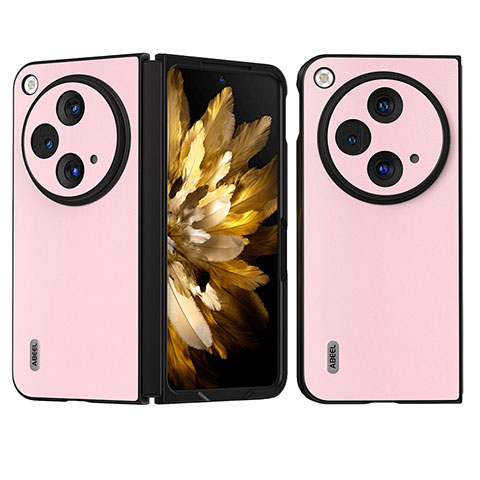 Funda Bumper Lujo Cuero y Plastico Mate Carcasa BH18 para OnePlus Open 5G Rosa