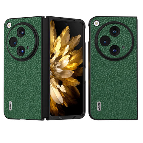 Funda Bumper Lujo Cuero y Plastico Mate Carcasa BH19 para OnePlus Open 5G Verde