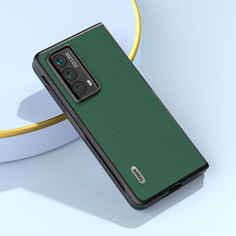 Funda Bumper Lujo Cuero y Plastico Mate Carcasa BH2 para Huawei Honor Magic Vs2 5G Verde