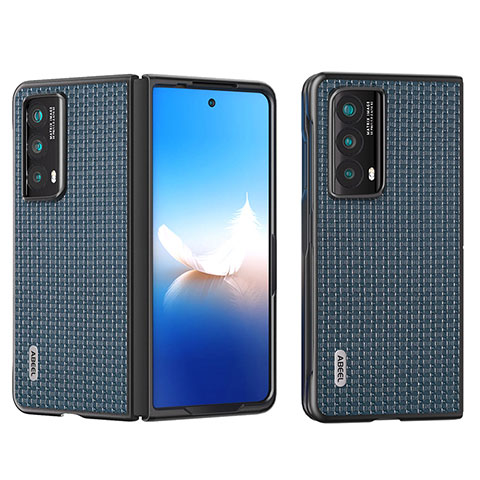 Funda Bumper Lujo Cuero y Plastico Mate Carcasa BH3 para Huawei Honor Magic Vs2 5G Azul