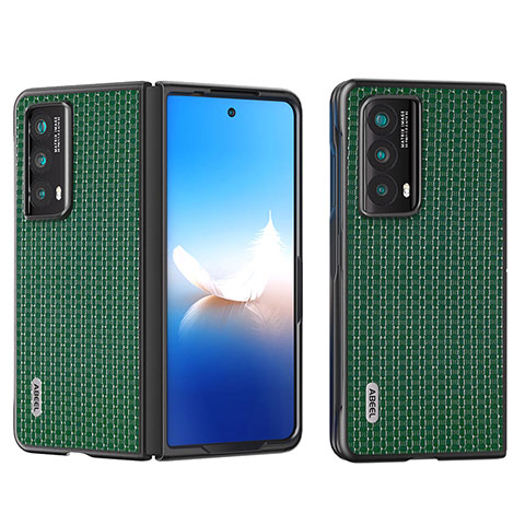 Funda Bumper Lujo Cuero y Plastico Mate Carcasa BH3 para Huawei Honor Magic Vs2 5G Verde