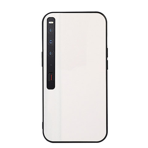 Funda Bumper Lujo Cuero y Plastico Mate Carcasa BH3 para Huawei Mate Xs 2 Blanco