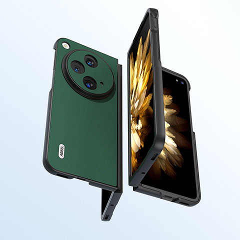 Funda Bumper Lujo Cuero y Plastico Mate Carcasa BH3 para OnePlus Open 5G Verde