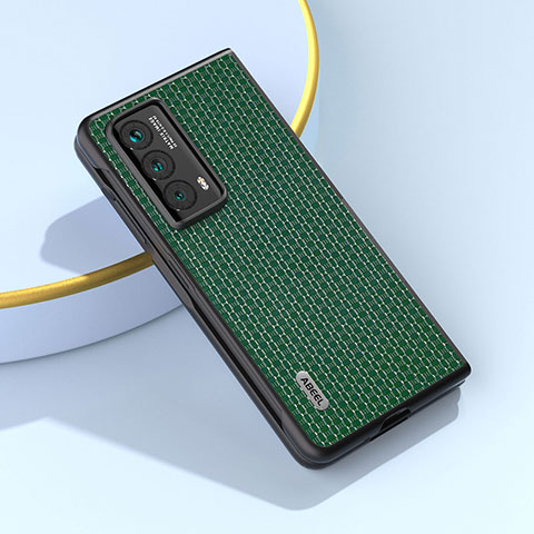 Funda Bumper Lujo Cuero y Plastico Mate Carcasa BH4 para Huawei Honor Magic Vs2 5G Verde