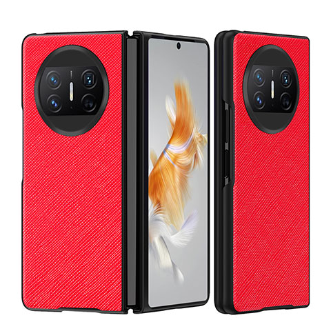 Funda Bumper Lujo Cuero y Plastico Mate Carcasa BH4 para Huawei Mate X5 Rojo