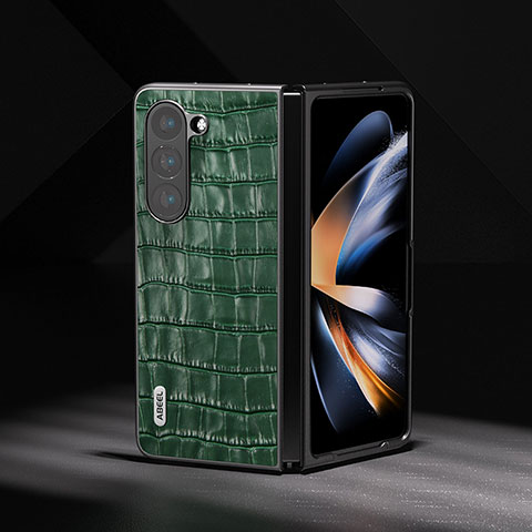 Funda Bumper Lujo Cuero y Plastico Mate Carcasa BH4 para Samsung Galaxy Z Fold5 5G Verde