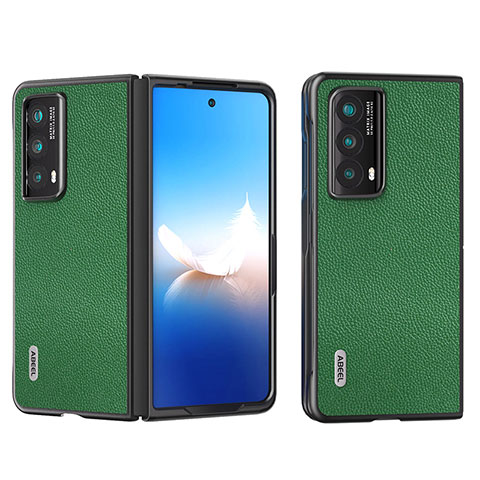 Funda Bumper Lujo Cuero y Plastico Mate Carcasa BH5 para Huawei Honor Magic Vs2 5G Verde