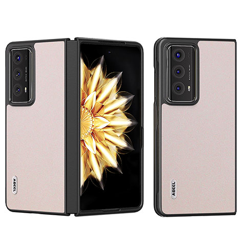 Funda Bumper Lujo Cuero y Plastico Mate Carcasa BH6 para Huawei Honor Magic V2 5G Oro