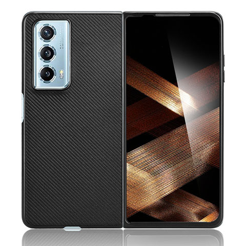 Funda Bumper Lujo Cuero y Plastico Mate Carcasa BH6 para Huawei Honor Magic Vs2 5G Negro