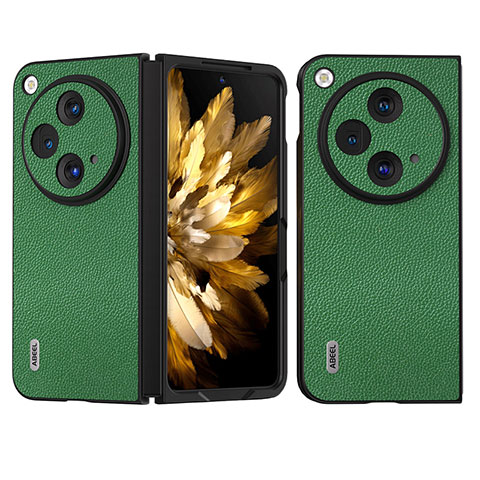 Funda Bumper Lujo Cuero y Plastico Mate Carcasa BH6 para OnePlus Open 5G Verde