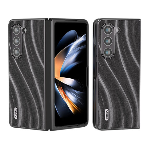 Funda Bumper Lujo Cuero y Plastico Mate Carcasa BH6 para Samsung Galaxy Z Fold5 5G Gris