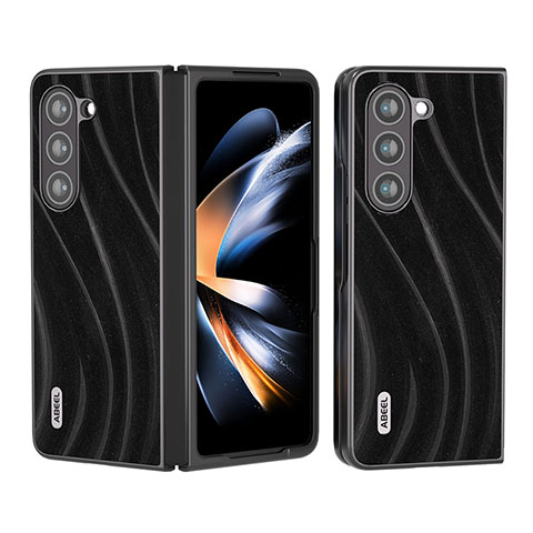 Funda Bumper Lujo Cuero y Plastico Mate Carcasa BH6 para Samsung Galaxy Z Fold5 5G Negro