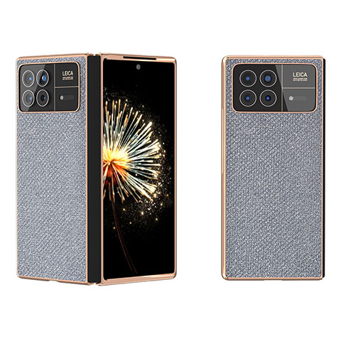 Funda Bumper Lujo Cuero y Plastico Mate Carcasa BH6 para Xiaomi Mix Fold 3 5G Gris Oscuro