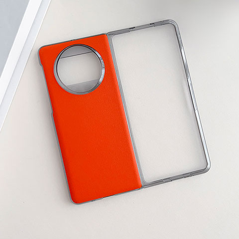 Funda Bumper Lujo Cuero y Plastico Mate Carcasa BH7 para Huawei Mate X5 Naranja