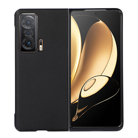 Funda Bumper Lujo Cuero y Plastico Mate Carcasa BH8 para Huawei Honor Magic V 5G Negro