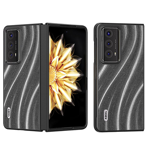 Funda Bumper Lujo Cuero y Plastico Mate Carcasa BH8 para Huawei Honor Magic V2 Ultimate 5G Gris Oscuro