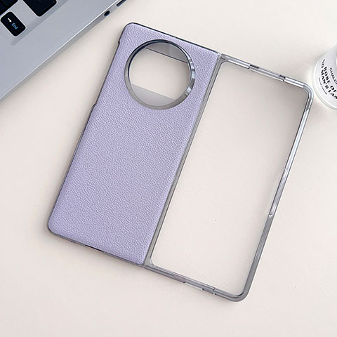 Funda Bumper Lujo Cuero y Plastico Mate Carcasa BH8 para Huawei Mate X3 Morado