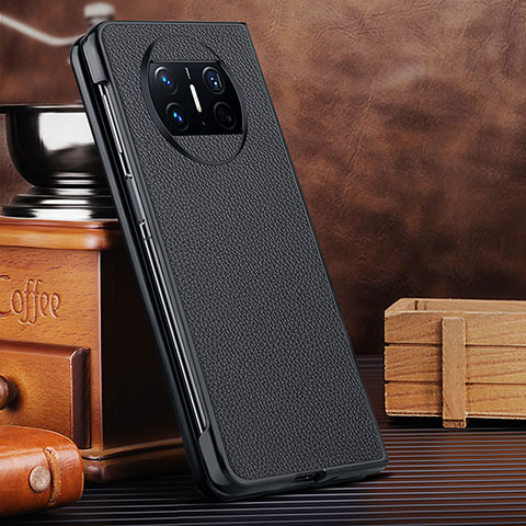 Funda Bumper Lujo Cuero y Plastico Mate Carcasa DL1 para Huawei Mate X5 Negro