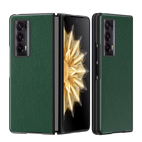 Funda Bumper Lujo Cuero y Plastico Mate Carcasa GS1 para Huawei Honor Magic V2 5G Verde