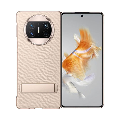 Funda Bumper Lujo Cuero y Plastico Mate Carcasa GS1 para Huawei Mate X5 Oro