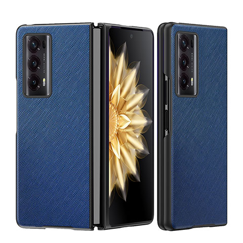 Funda Bumper Lujo Cuero y Plastico Mate Carcasa GS2 para Huawei Honor Magic V2 Ultimate 5G Azul