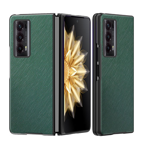 Funda Bumper Lujo Cuero y Plastico Mate Carcasa GS2 para Huawei Honor Magic V2 Ultimate 5G Verde