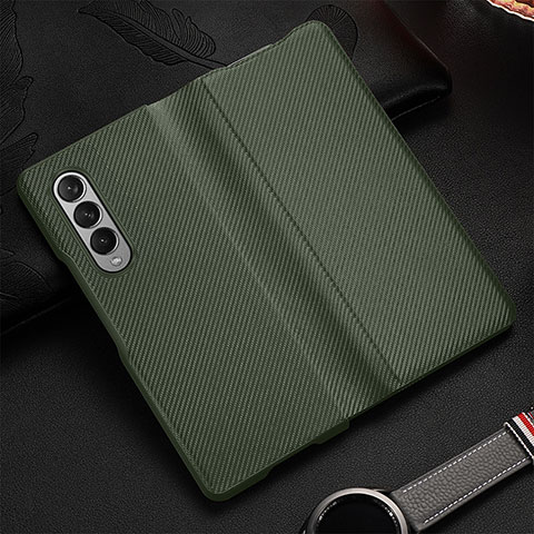 Funda Bumper Lujo Cuero y Plastico Mate Carcasa L01 para Samsung Galaxy Z Fold4 5G Menta Verde