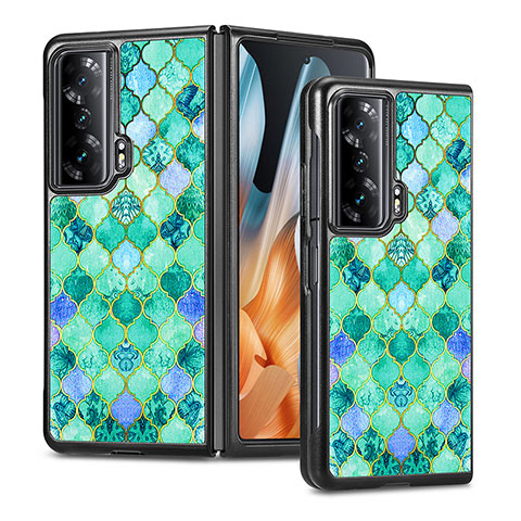 Funda Bumper Lujo Cuero y Plastico Mate Carcasa S08D para Huawei Honor Magic Vs 5G Verde