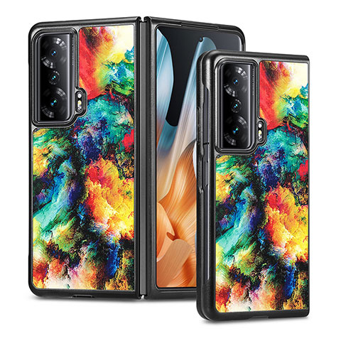 Funda Bumper Lujo Cuero y Plastico Mate Carcasa S08D para Huawei Honor Magic Vs Ultimate 5G Multicolor