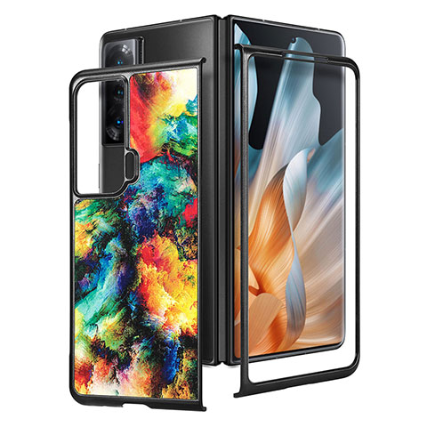 Funda Bumper Lujo Cuero y Plastico Mate Carcasa S09D para Huawei Honor Magic Vs Ultimate 5G Multicolor