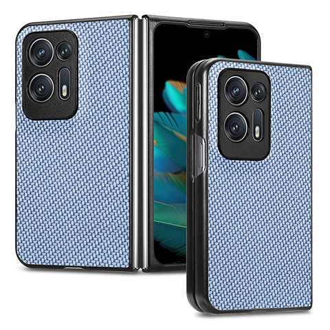 Funda Bumper Lujo Cuero y Plastico Mate Carcasa SD1 para Oppo Find N2 5G Azul