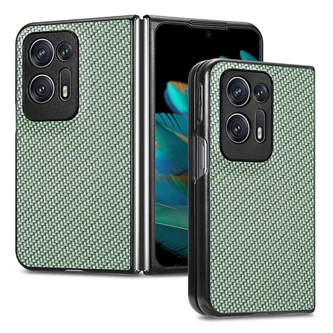 Funda Bumper Lujo Cuero y Plastico Mate Carcasa SD1 para Oppo Find N2 5G Verde