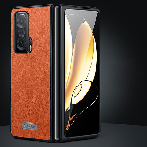 Funda Bumper Lujo Cuero y Plastico Mate Carcasa SD2 para Huawei Honor Magic Vs 5G Naranja