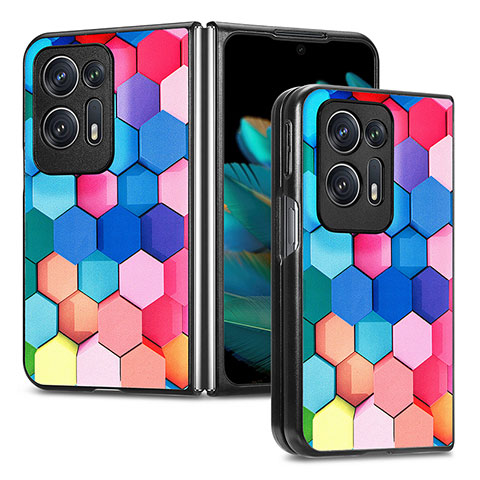 Funda Bumper Lujo Cuero y Plastico Mate Carcasa SD7 para Oppo Find N2 5G Vistoso