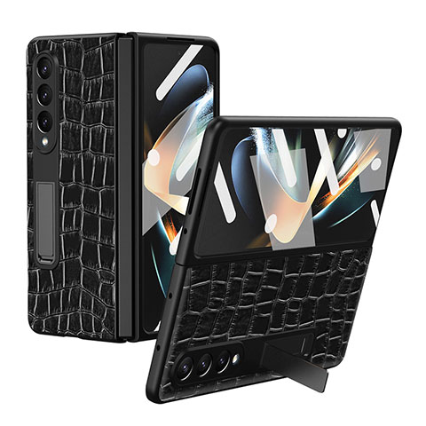 Funda Bumper Lujo Cuero y Plastico Mate Carcasa T01 para Samsung Galaxy Z Fold4 5G Multicolor