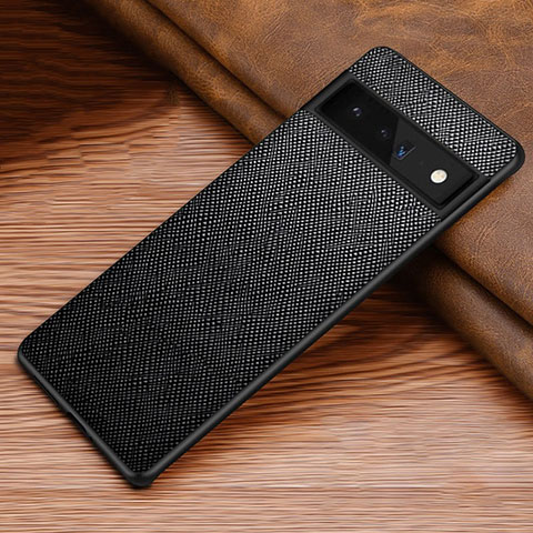 Funda Bumper Lujo Cuero y Plastico Mate Carcasa TB1 para Google Pixel 6 Pro 5G Negro