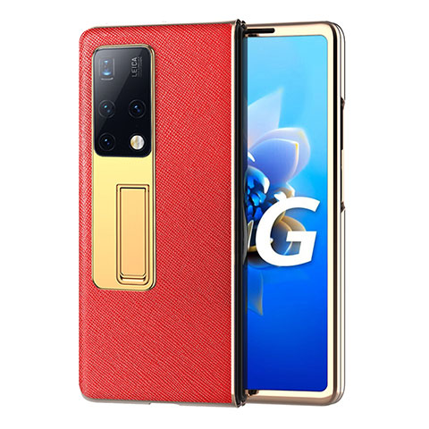 Funda Bumper Lujo Cuero y Plastico Mate Carcasa ZL3 para Huawei Mate X2 Rojo