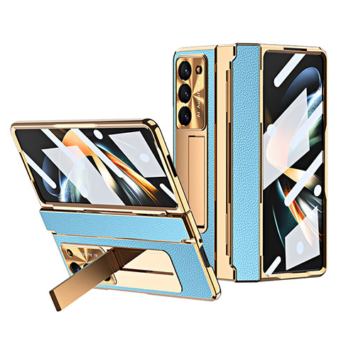 Funda Bumper Lujo Cuero y Plastico Mate Carcasa ZL3 para Samsung Galaxy Z Fold5 5G Multicolor