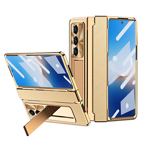 Funda Bumper Lujo Cuero y Plastico Mate Carcasa ZL4 para Huawei Honor Magic Vs2 5G Oro