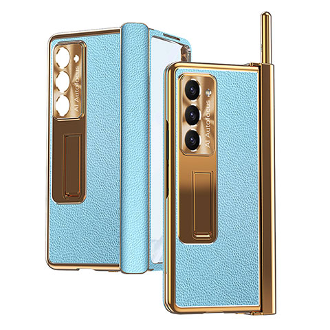 Funda Bumper Lujo Cuero y Plastico Mate Carcasa ZL4 para Samsung Galaxy Z Fold5 5G Multicolor