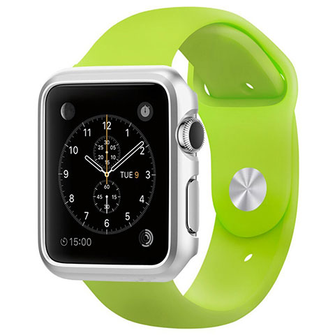 Funda Bumper Lujo Marco de Aluminio C01 para Apple iWatch 2 42mm Plata