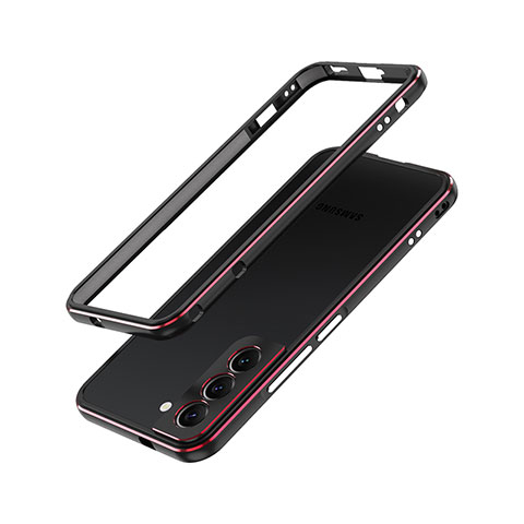 Funda Bumper Lujo Marco de Aluminio Carcasa A01 para Samsung Galaxy S21 FE 5G Rojo y Negro