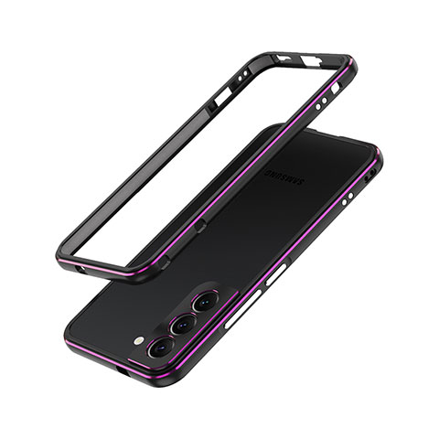 Funda Bumper Lujo Marco de Aluminio Carcasa A01 para Samsung Galaxy S21 Plus 5G Morado