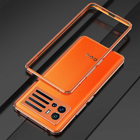 Funda Bumper Lujo Marco de Aluminio Carcasa A01 para Vivo iQOO 9 Pro 5G Naranja