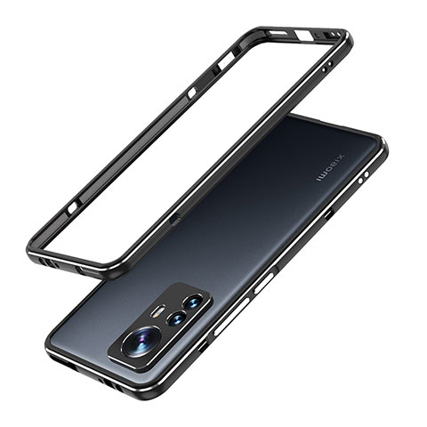 Funda Bumper Lujo Marco de Aluminio Carcasa A01 para Xiaomi Mi 12S Pro 5G Negro