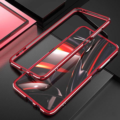 Funda Bumper Lujo Marco de Aluminio Carcasa A01 para Xiaomi Redmi K30 4G Rojo